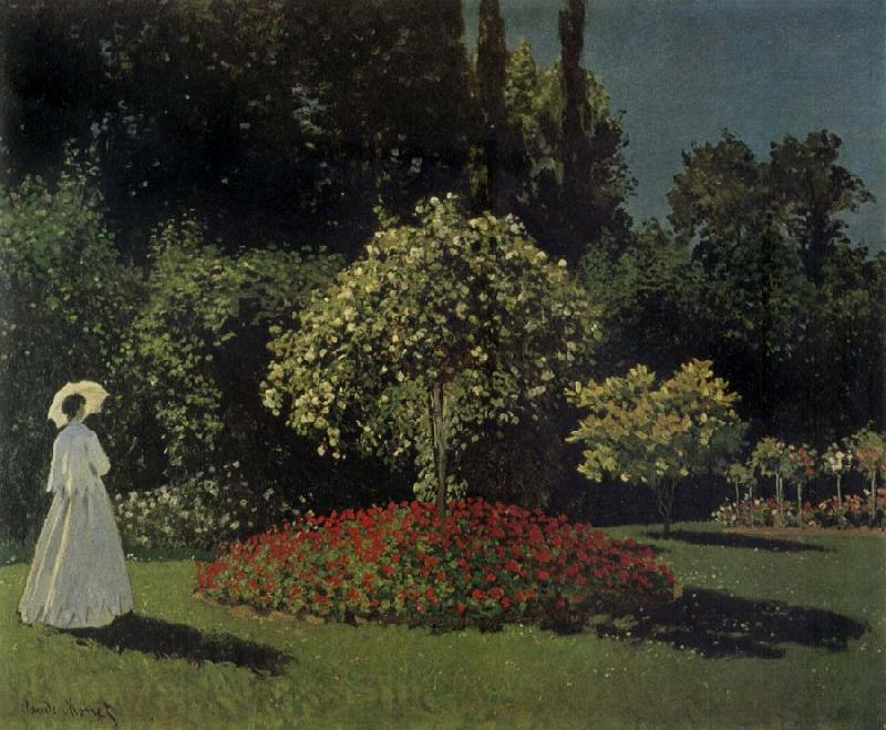 Claude Monet Lady in the Garden Norge oil painting art